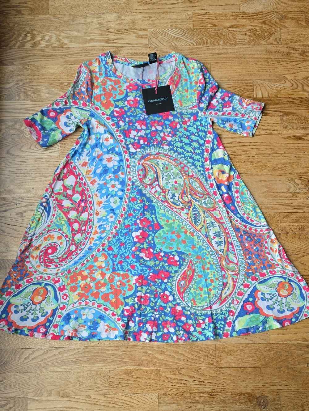 (S) NWT Cynthia Rowley Bright Paisley Soft Comfy Vacation Floral Summer Stretchy